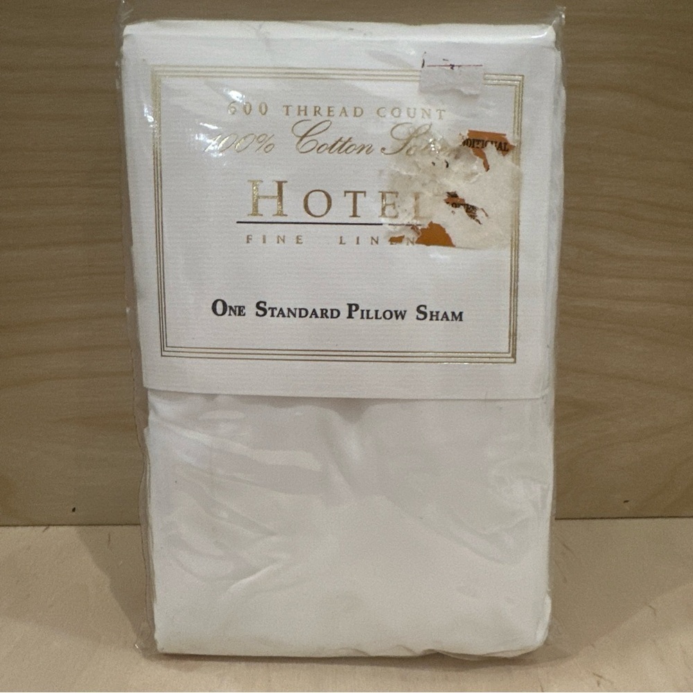 Hotel Collection 100% Cotton Sateen 600 Thread Count Standard Pillow Sham White